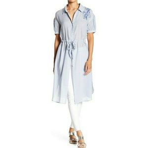 SUSINA Embroidered Stripe Tunic Size L